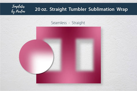 Seamless Valentine Pink Ombre Photo Tumbler Wrap for Sublimation Sublimation Templates by Pauline 