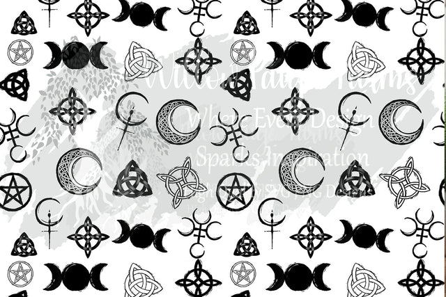 Seamless wiccan pattern | spiritual and mystical-themed designs, fabric printing, sublimation, scrapbooking and tumblers and lots more Sublimation Willow Paige Farms 