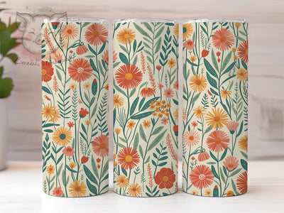 Seamless Wildflower 20oz Tumbler, Floral Cup Wrap, Seamless Flower Design, Sublimation Tumbler Wrap, 20Oz Tumbler Design, Artistic Wildflower Cup, Stylish Floral Wrap Sublimation Lara' s Designs 