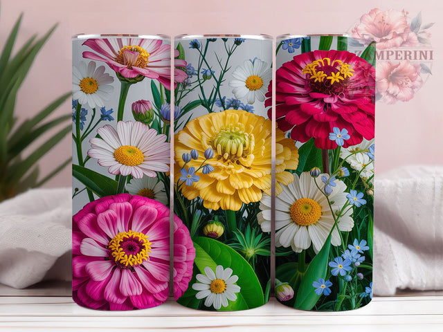 Seamless Wildflower Floral Tumbler, Wildflower Tumbler Design, Floral Seamless Wrap, 20Oz Wrap Design, Flower Sublimation, Botanical Floral Art, Spring Wildflower Theme Sublimation Li Zamperini 