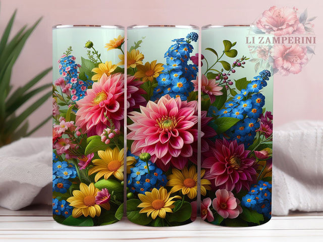 Seamless Wildflower Floral Tumbler, Wildflower Tumbler Design, Floral Seamless Wrap, 20Oz Wrap Design, Flower Sublimation, Botanical Floral Art, Spring Wildflower Theme Sublimation Li Zamperini 