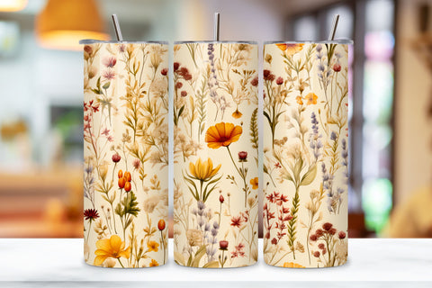 Seamless Wildflower Tumbler Wrap, Seamless Design PNG Sublimation FloridPrintables 