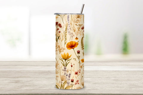 Seamless Wildflower Tumbler Wrap, Seamless Design PNG Sublimation FloridPrintables 