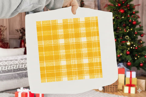 Seamless Yellow Plaid Pattern Digital Pattern SVGArt 