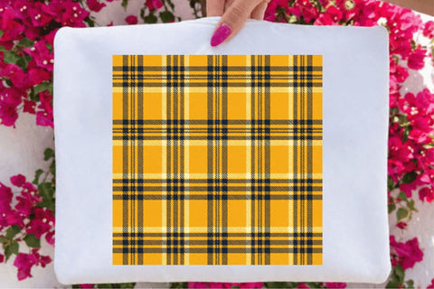 Seamless Yellow Plaid Pattern Digital Pattern SVGArt 