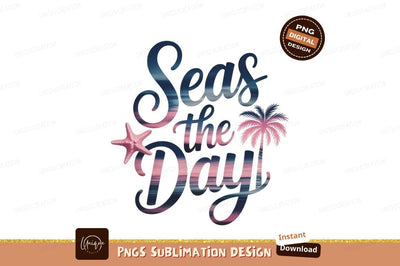 Seas the Day Beach Starfish Palm image Sublimation Designangry 