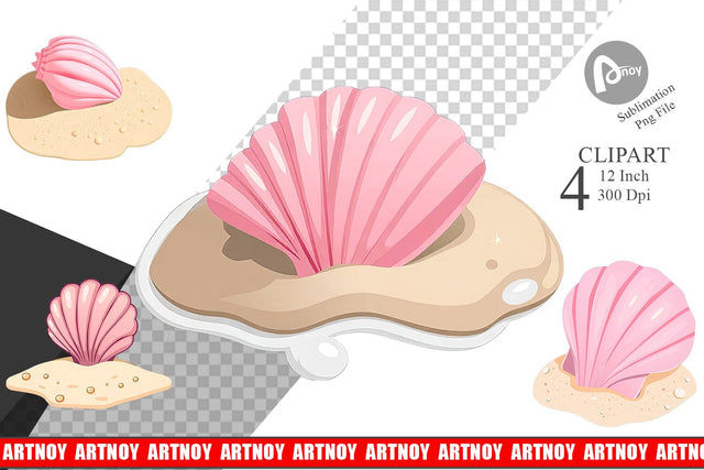 Seashell Clipart Sublimation artnoy 