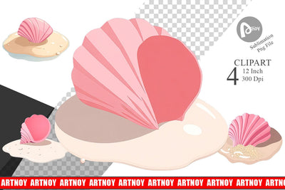 Seashell Clipart Sublimation artnoy 