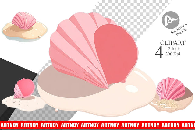 Seashell Clipart Sublimation artnoy 
