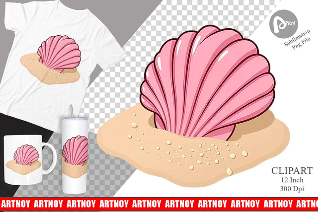 Seashell Clipart Sublimation artnoy 