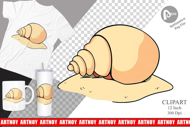 Seashell Clipart Sublimation artnoy 