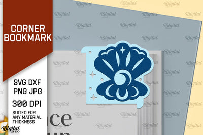 Seashell Corner Bookmark Paper Cut. Corner Bookmark SVG SVG Evgenyia Guschina 