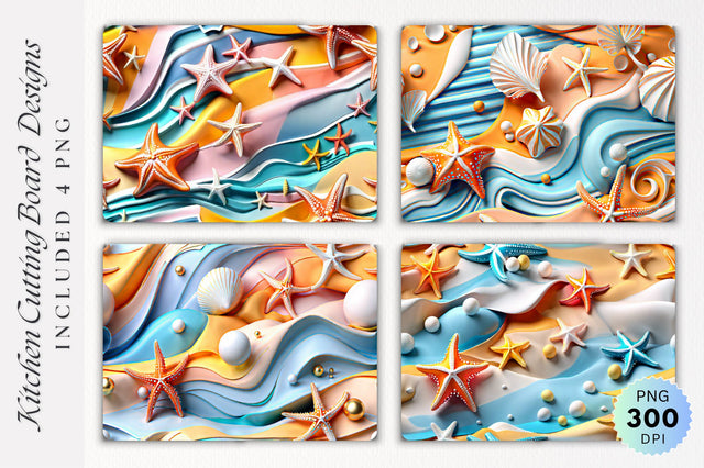 Seashell Cutting Board PNG Design Sublimation Regulrcrative 