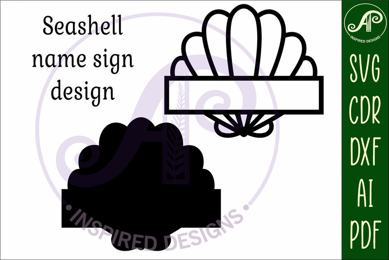Seashell name sign svg laser cut template - So Fontsy