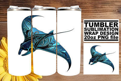 Seashell Paradise Tumbler Design, Summer Sublimation Wrap, 20oz, Coastal Fish Art, Watercolor Ocean Sublimation afrosvg 