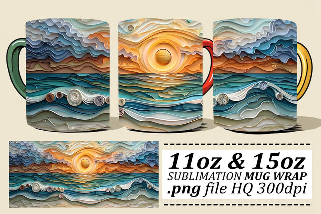 Seashell Sonata Mug Sublimation Design Sublimation afrosvg 