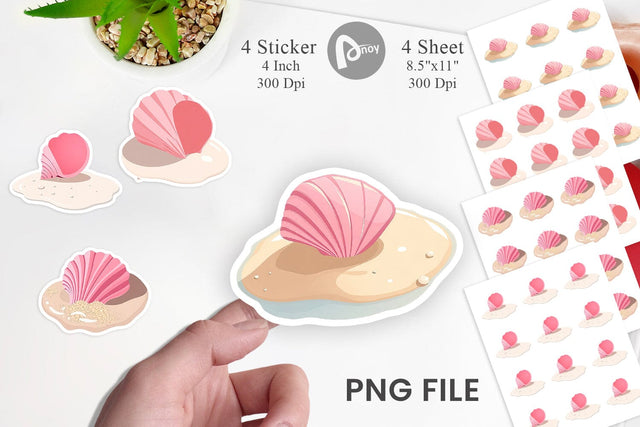 Seashell Sticker Sublimation artnoy 