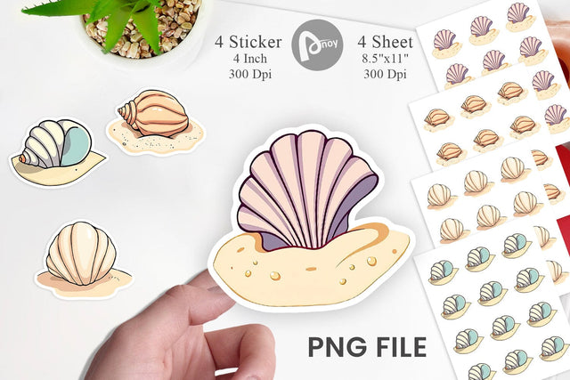 Seashell Sticker Sublimation artnoy 