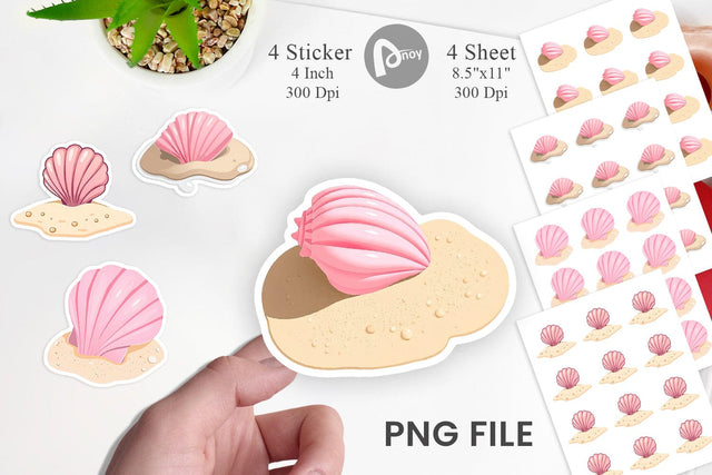 Seashell Sticker Sublimation artnoy 