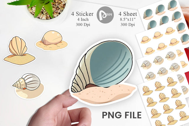 Seashell Sticker Sublimation artnoy 