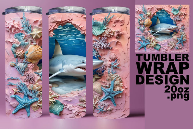 Seashell Symphony 3D Tumbler Wrap - Sublimation Sublimation afrosvg 