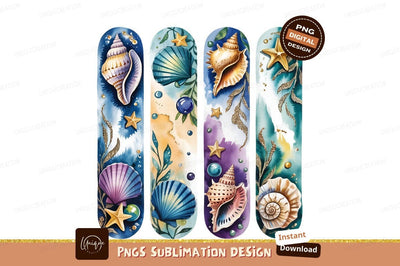 Seashells And Starfish Watercolor Design For Sublimation Sublimation Designangry 