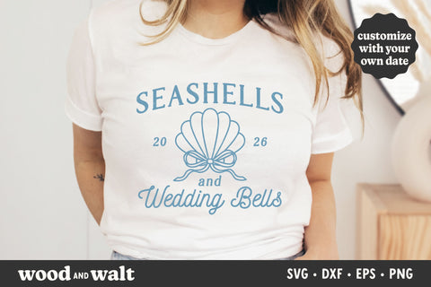 Seashells And Wedding Bells SVG | Bachelorette Shirt PNG | Beach Bride Design SVG Wood And Walt 