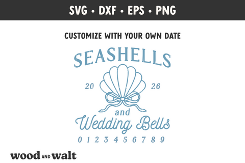 Seashells And Wedding Bells SVG | Bachelorette Shirt PNG | Beach Bride Design SVG Wood And Walt 