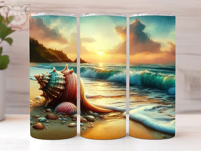 Seashells Beach Ocean 20oz Tumbler Png, Sublimation Design, Summer Tumbler Png, Digital Download PNG Sublimation Lara' s Designs 
