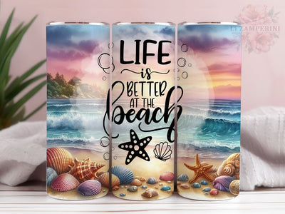 Seashells Beach Ocean 20oz Tumbler Wrap PNG, Straight & Tapered Tumbler Wrap, Summer Vibes & Sunset Beach Tumbler Png, Instant Digital Download Sublimation Li Zamperini 