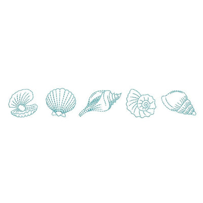 Seashells Embroidery Design, Marine Embroidery File, 4 sizes, Instant Download Embroidery/Applique DESIGNS Nino Nadaraia 
