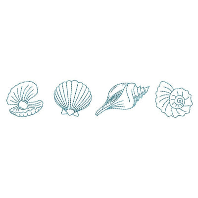 Seashells Embroidery Design, Marine Embroidery File, 5 sizes, Instant Download Embroidery/Applique DESIGNS Nino Nadaraia 
