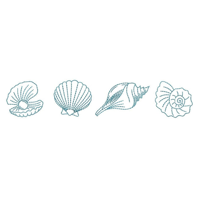 Seashells Embroidery Design, Marine Embroidery File, 5 sizes, Instant Download Embroidery/Applique DESIGNS Nino Nadaraia 