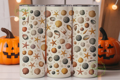 Seashells & Starfish 20oz Tumbler Wrap Sublimation PixelChick 