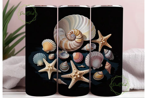 Seashells & Starfish 20oz Tumbler Wrap Sublimation PixelChick 