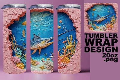 Seaside Charm Tumbler Wrap - Sublimation 20oz Sublimation afrosvg 