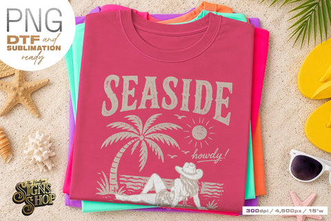 Seaside Cowgirl png, Coastal Western Beach Design Sublimation The Vintage Signs Shop 