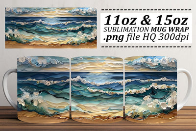 Seaside Escape Mug Sublimation Design Sublimation afrosvg 
