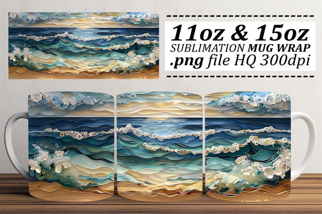 Seaside Escape Mug Sublimation Design Sublimation afrosvg 