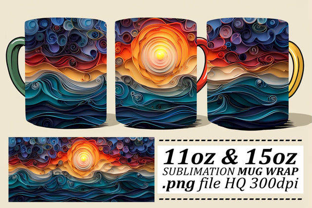 Seaside Serenade Mug Sublimation Design Sublimation afrosvg 