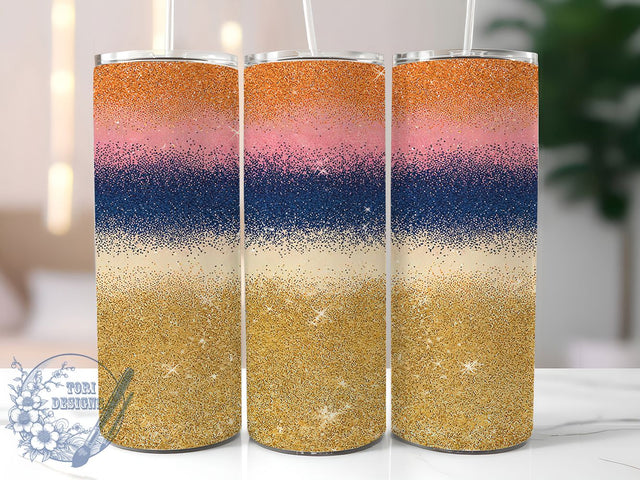 Seaside Sunset Glitter 20oz Tumbler, Sunset Glitter Wrap, 20Oz Beach Drinkware, Coastal Sunset Tumbler, Glitter Sunset Cup, Summer Beach Gift, Seaside Glitter Drinkware Sublimation ToriDesigns 