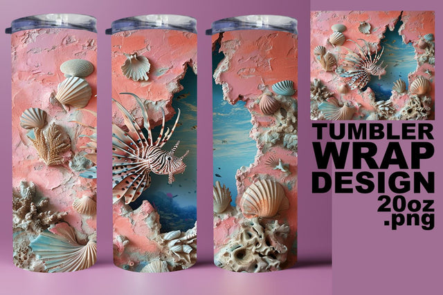 Seaside Symphony Tumbler Wrap - Sublimation 20oz Sublimation afrosvg 