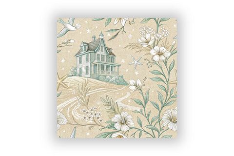 Seaside Toile Digital Paper Pack, Vintage Floral Toile, Gingham & Stripe Seamless Patterns, Wedding, Scrapbooking & Printable Crafts Digital Pattern FloridPrintables 
