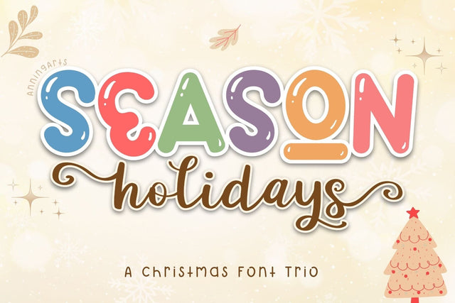 Season Holidays Font Trio Font AnningArts Design 