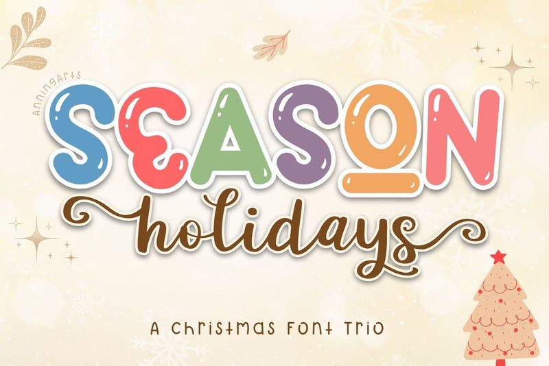 Season Holidays Font Trio Font AnningArts Design 