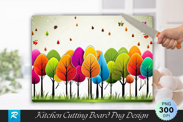Seasonal Colors Trees Wallpaper Background Cutting Board Sublimation Regulrcrative 
