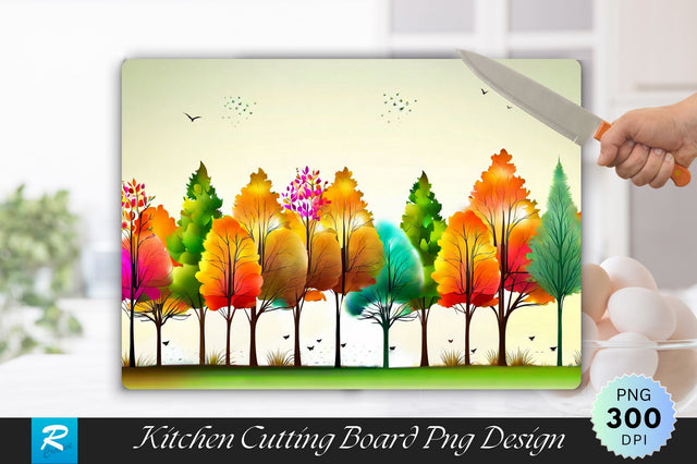 Seasonal Colors Trees Wallpaper Background Cutting Board Sublimation Regulrcrative 