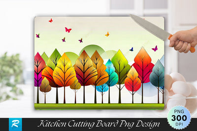 Seasonal Colors Trees Wallpaper Background Cutting Board Sublimation Regulrcrative 