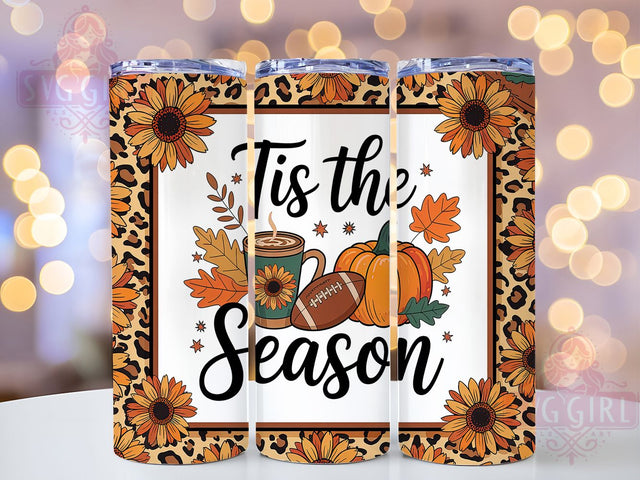 Seasonal Fall Football Tumbler Wrap, Fall Football Wrap, 20oz Sublimation, Autumn Sports Cup, Football Season Mug, Game Day Tumbler, Fall Vibes Drinkware Sublimation SvggirlplusArt 