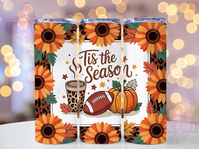 Seasonal Fall Football Tumbler Wrap, Fall Football Wrap, 20oz Sublimation, Autumn Sports Cup, Football Season Mug, Game Day Tumbler, Fall Vibes Drinkware Sublimation SvggirlplusArt 